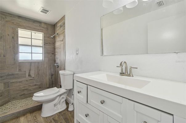Bathroom, Interior, Wood Texture Flooring, Wooden Walls