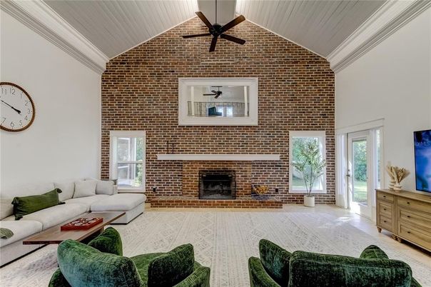 Fireplace, Interior, Living room, Stone Walls