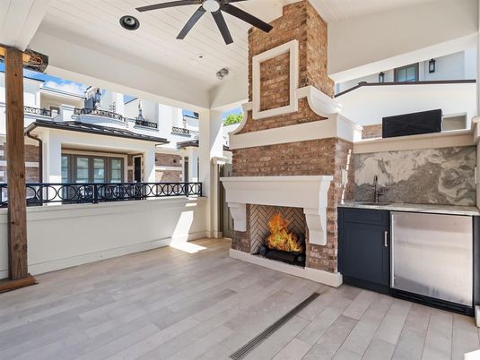 Fireplace, Interior, Wood Texture Flooring