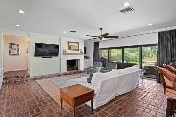 Fireplace, Interior, Living room, Recessed Lighting