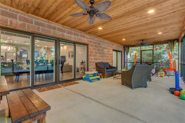 Interior, Recessed Lighting, Stone Walls, Wooden Ceilings