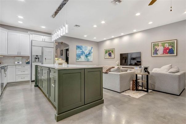 Chandelier, Interior, Kitchen, Living room, Recessed Lighting