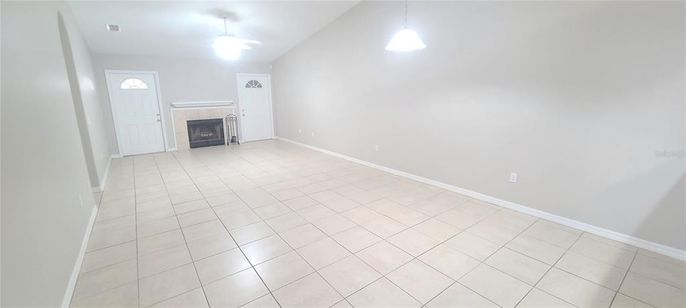 Empty room, Fireplace, Interior, Pendant Lights