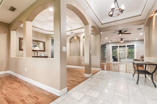Interior, Marble, Pendant Lights, Recessed Lighting, Wood Texture Flooring