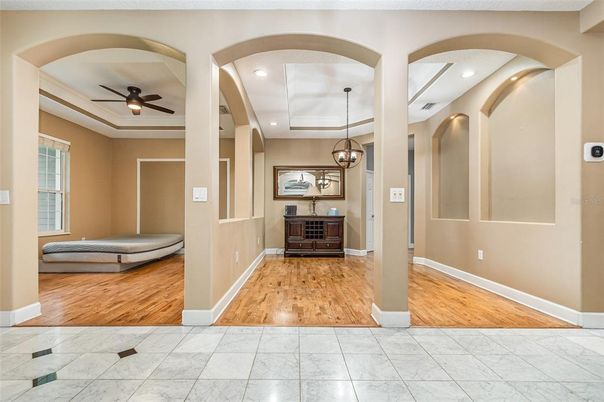 Interior, Marble, Pendant Lights, Recessed Lighting, Wood Texture Flooring