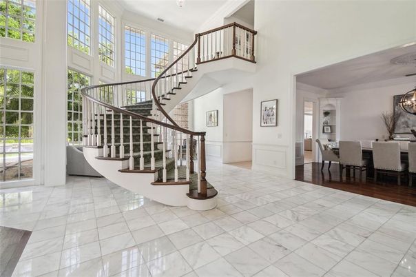 Chandelier, Dining room, Interior, Marble