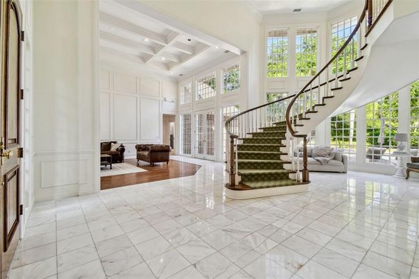 Interior, Marble, Recessed Lighting, Wood Texture Flooring