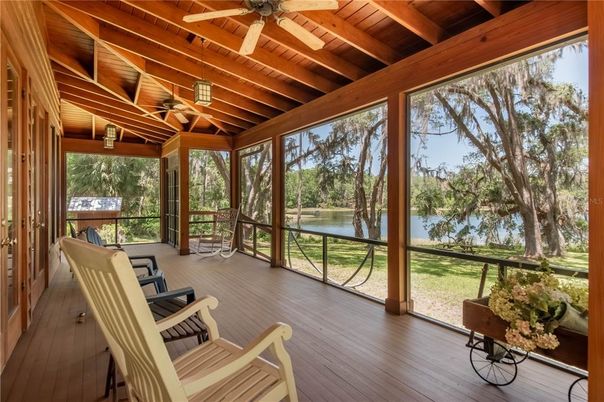 Interior, Sun Room, Water, Wooden Beams, Wooden Ceilings, Wood Texture Flooring