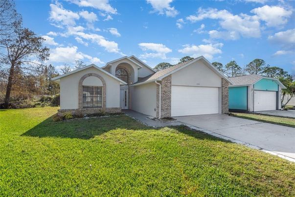 Backyard, Detached Garage, Exterior, Facade, Brick Facade, Spanish Mediterranean