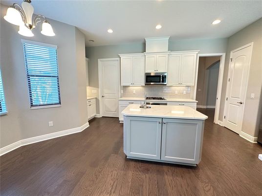 Interior, Kitchen, Recessed Lighting, Wood Texture Flooring