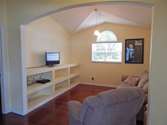 Home Office, Interior, Pendant Lights, Wood Texture Flooring