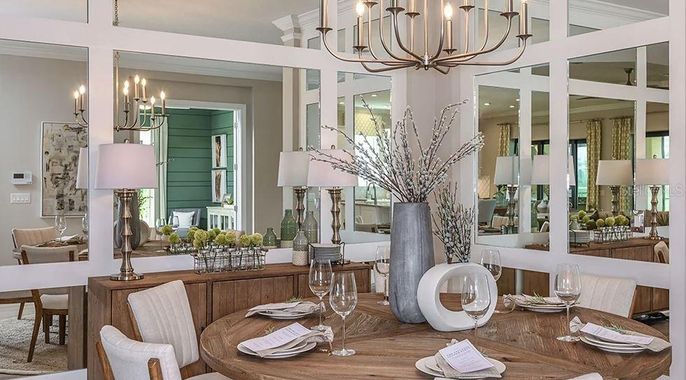 Chandelier, Dining room, Interior