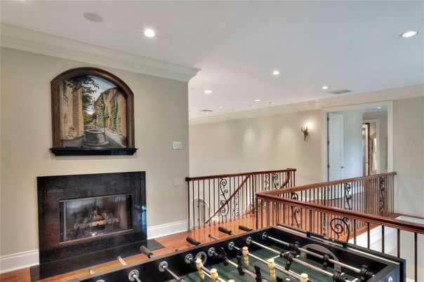 Game Room, Interior, Recessed Lighting, Wood Texture Flooring