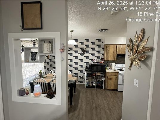 Interior, Kitchen, Pendant Lights, Wood Texture Flooring