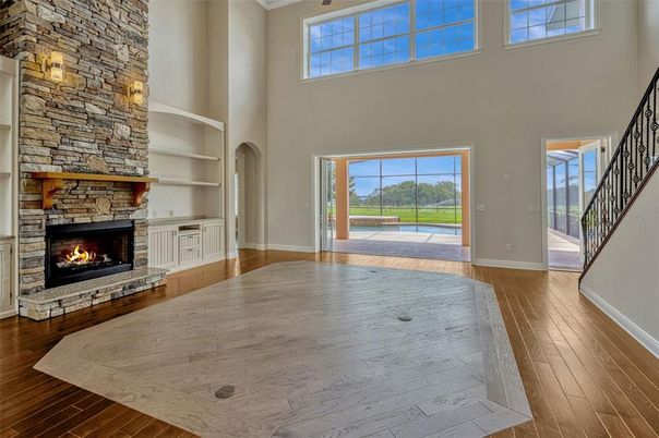 Fireplace, Interior, Wood Texture Flooring