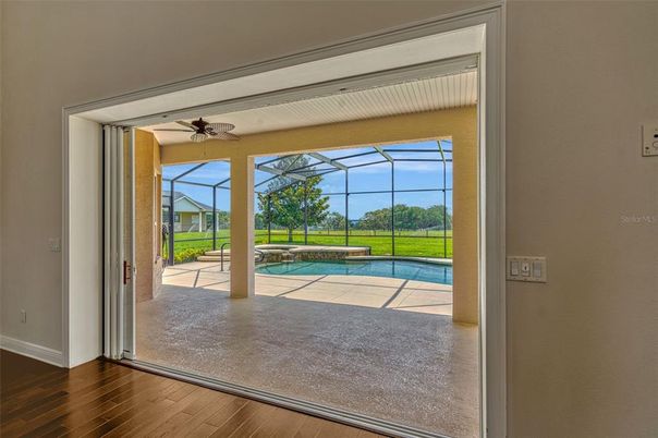 Glass Ceilings, Interior, Pool, Sun Room, Wood Texture Flooring
