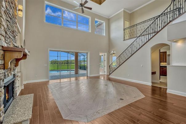 Fireplace, Interior, Wood Texture Flooring