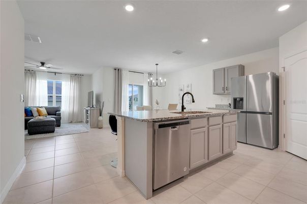 Dining room, Interior, Kitchen, Living room, Pendant Lights, Recessed Lighting, Stainless Steel Appliances