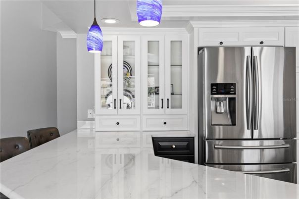 Interior, Kitchen, Marble, Recessed Lighting, Stainless Steel Appliances