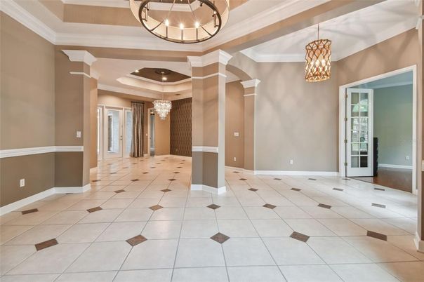 Chandelier, Empty room, Interior, Pendant Lights, Recessed Lighting