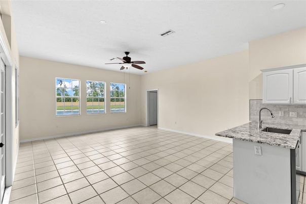 Empty room, Interior, Kitchen, Recessed Lighting