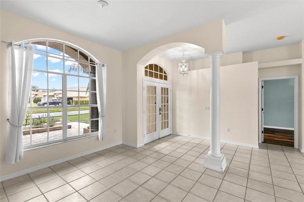 Chandelier, Empty room, Interior