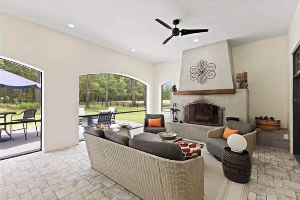 Fireplace, Interior, Living room, Recessed Lighting