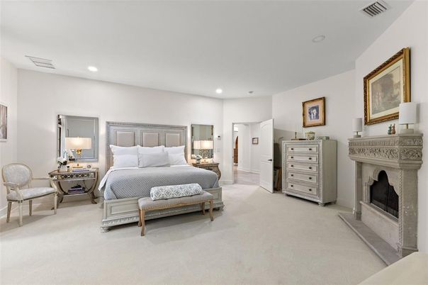 Bedroom, Fireplace, Interior, Recessed Lighting