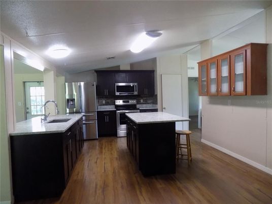 Interior, Kitchen, Stainless Steel Appliances, Wood Texture Flooring
