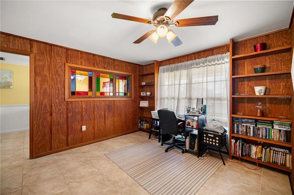 Home Office, Interior, Wooden Walls