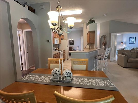Chandelier, Dining room, Interior, Kitchen, Living room, Pendant Lights, Wood Texture Flooring