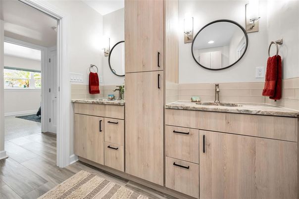 Bathroom, Interior, Wood Texture Flooring