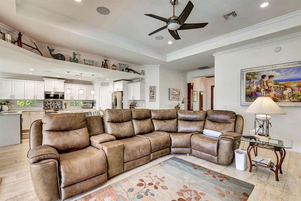 Interior, Kitchen, Living room, Pendant Lights, Recessed Lighting, Stainless Steel Appliances, Wood Texture Flooring