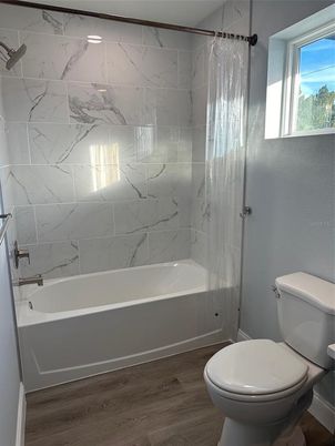 Bathroom, Interior, Marble Walls, Wood Texture Flooring