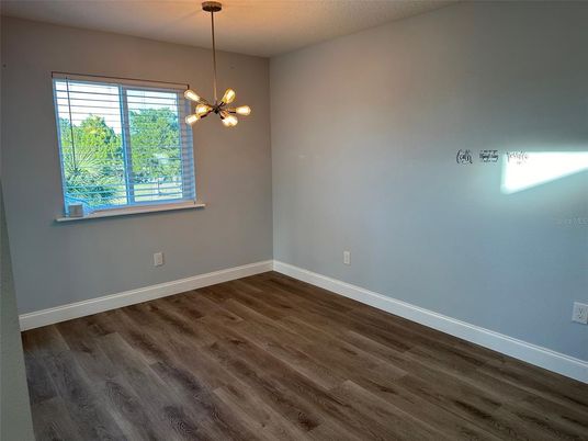 Empty room, Interior, Pendant Lights, Wood Texture Flooring