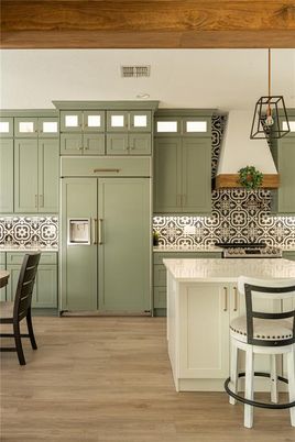 Interior, Kitchen, Pendant Lights, Wood Texture Flooring