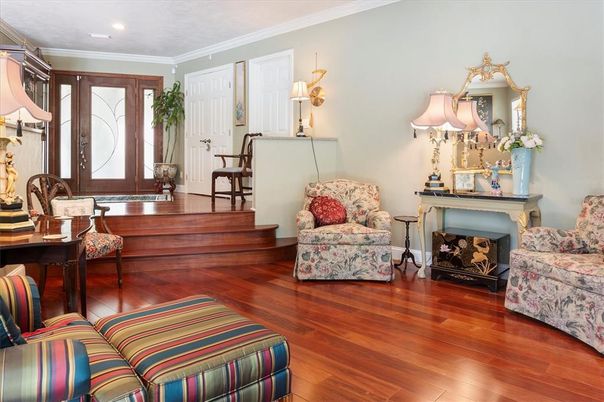 Fireplace, Interior, Recessed Lighting, Wood Texture Flooring