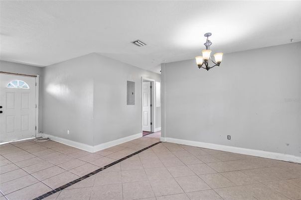Chandelier, Empty room, Interior