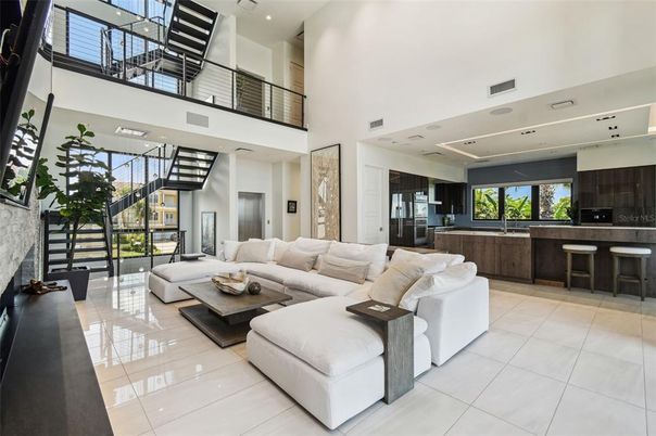 Interior, Kitchen, Living room, Recessed Lighting