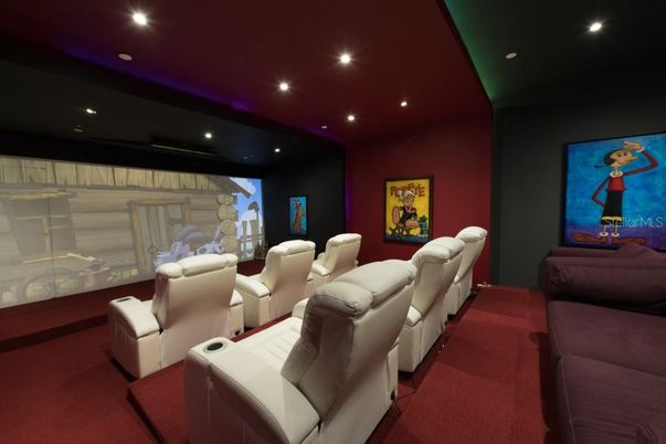 Home Theatre Room, Interior, Projection Screen, Recessed Lighting, Theatre Room