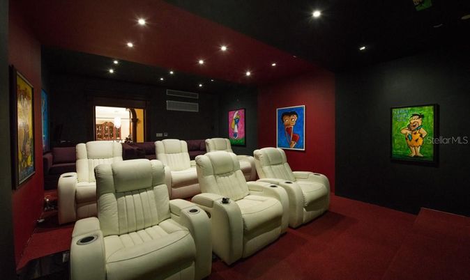 Home Theatre Room, Interior, Projection Screen, Recessed Lighting, Theatre Room