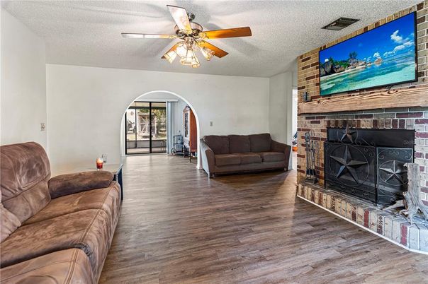 Fireplace, Interior, Stone Walls, Wood Texture Flooring