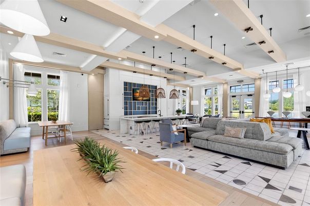 Dining room, Interior, Living room, Pendant Lights, Recessed Lighting