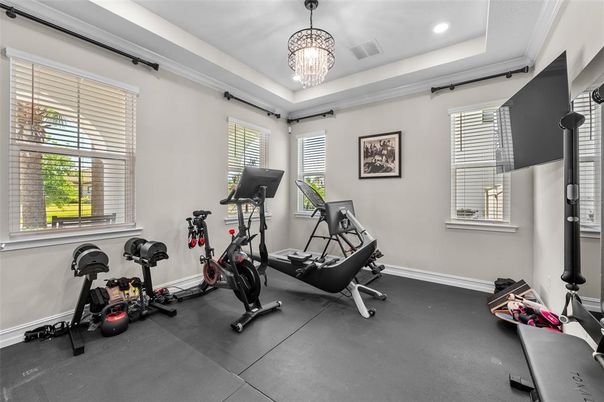 Chandelier, Fitness Equipment, Interior, Recessed Lighting