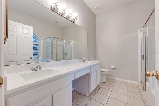 Bathroom, Dual Sink Vanities, Glass Shower, Interior