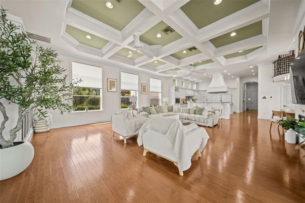 Interior, Kitchen, Living room, Recessed Lighting, Wood Texture Flooring