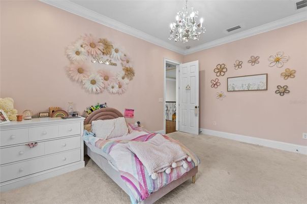 Bedroom, Chandelier, Interior