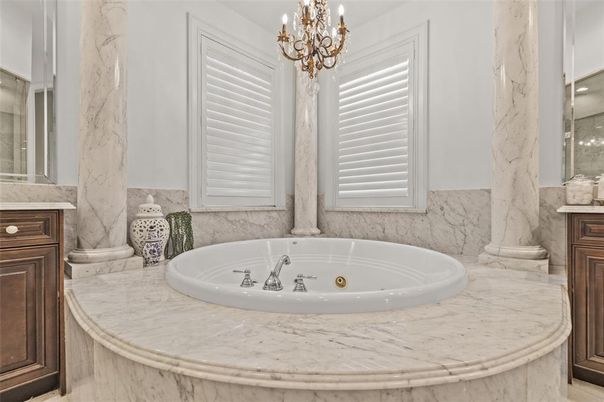 Bathroom, Chandelier, Interior, Marble Walls
