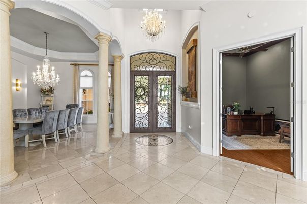 Chandelier, Dining room, Interior, Wood Texture Flooring