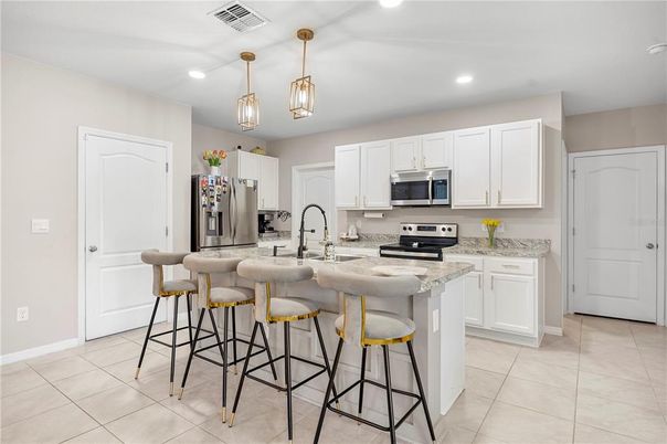 Interior, Kitchen, Pendant Lights, Recessed Lighting, Stainless Steel Appliances